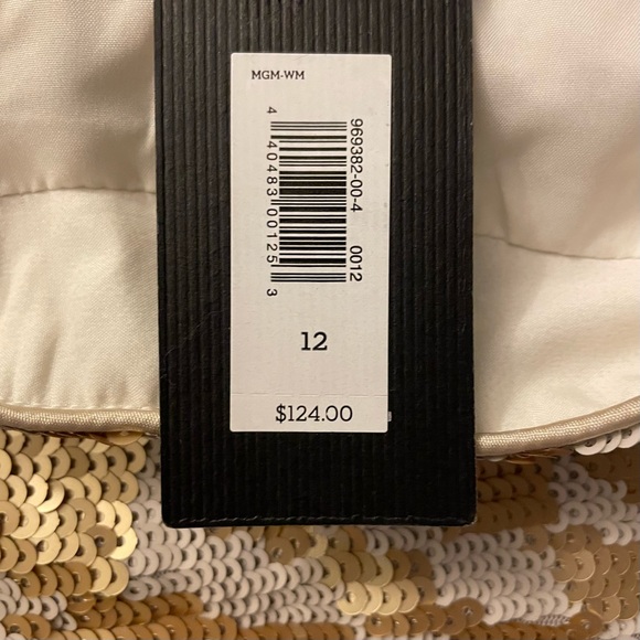 Gorgeous Banana Republic Monogram gold & ivory sequinned mini skirt size 12 NWT - Picture 6 of 9